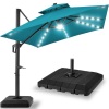 2 Tier square LED cantilever offset umbrella - Thumbnail 1