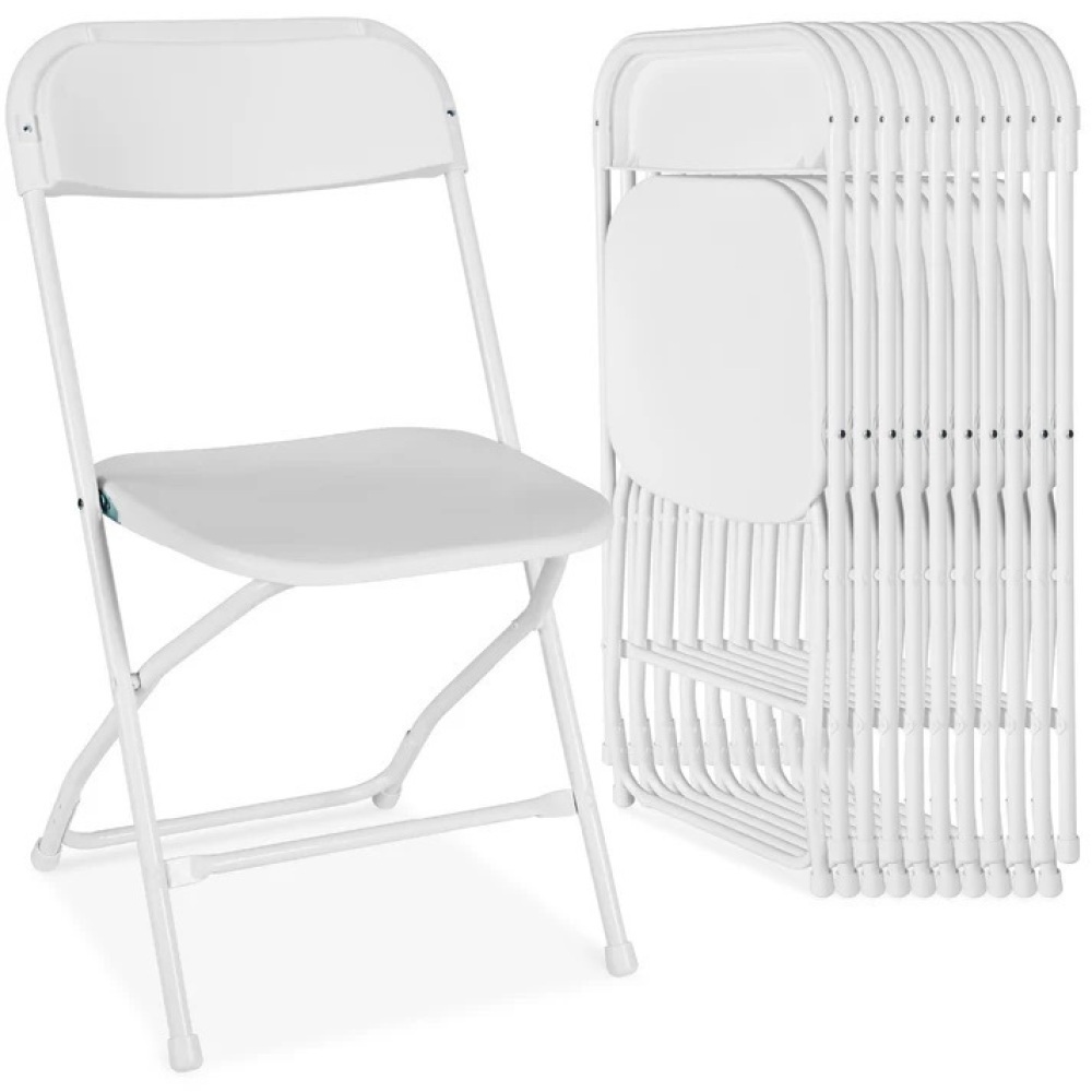 Set of 10 Folding Stacking Plastic Chairs w/ Non-Slip Feet - Image 1 - Lot 3322