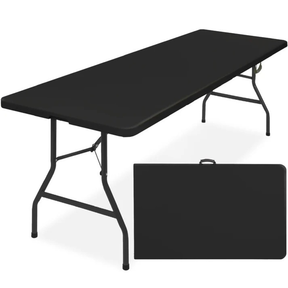 Portable Folding Plastic Dining Table w/ Handle, Lock - 8ft - Image 1 - Lot 3323