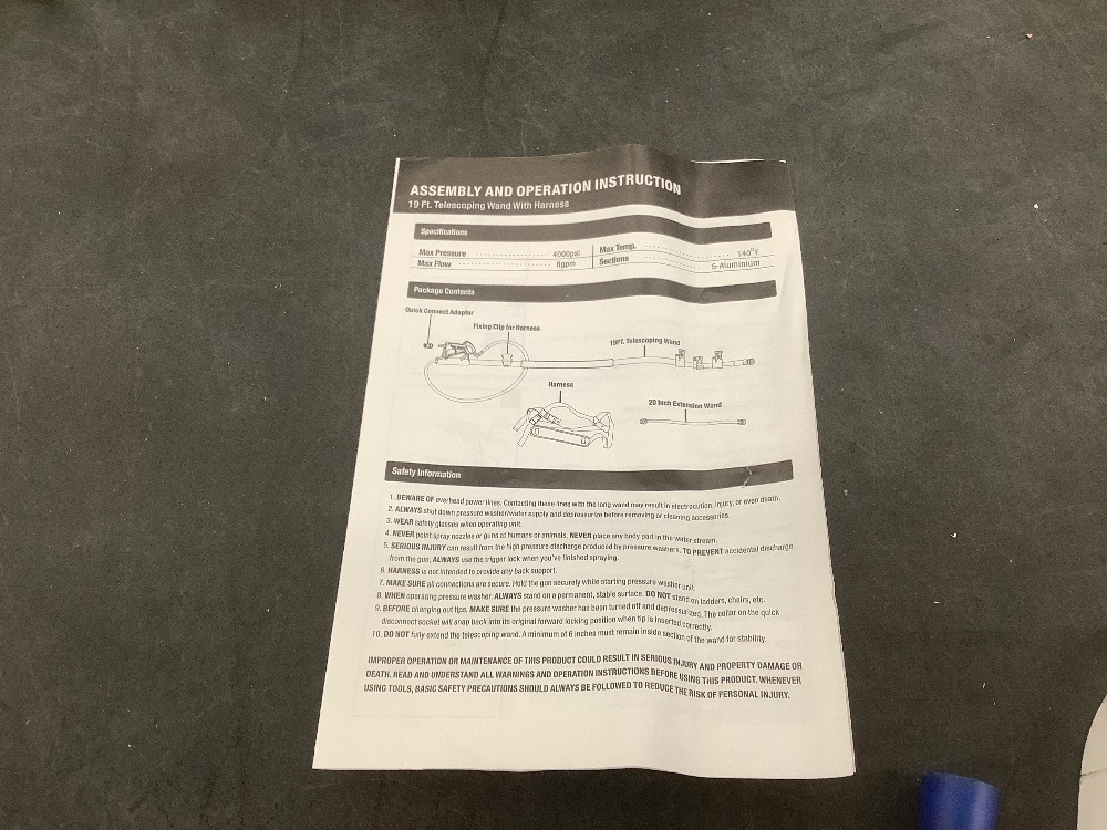 elescoping High Pressure Washer Extension Wand - Image 4 - Lot 3337