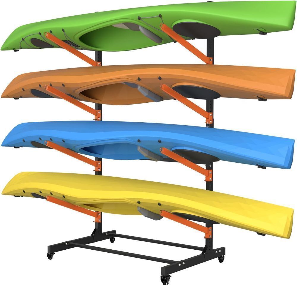 Kayak Storage Rack, Heavy Duty Freestanding Sup Storage Stand, Storage Rack for Kayaks, SUPs, Canoe and Paddleboard for Indoor, Outdoor, Garage, Shed, Dock…(Wood) - Image 1 - Lot 3584