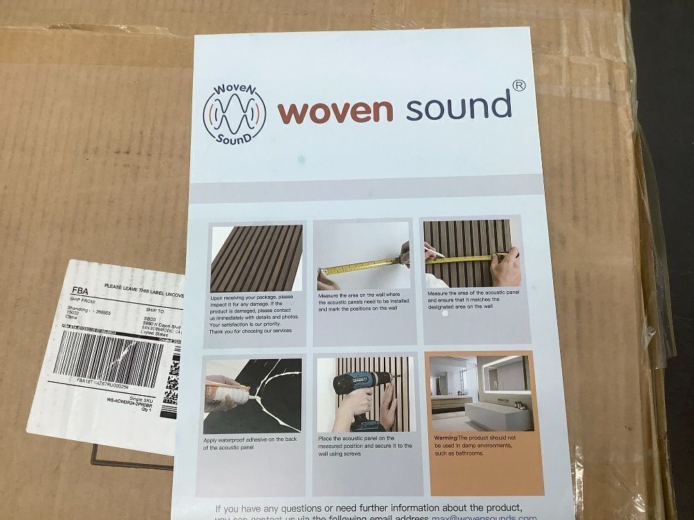 Woven Sound Wood Panels for Wall, Functionality and Durability, Enhanced Acoustic & Sound Proof Fluted Design, Versatile Wood Slat Wall Decor for Home & Office, 2 Pack Walnut, 47.2x23.6 Inch - Image 5 - Lot 3587