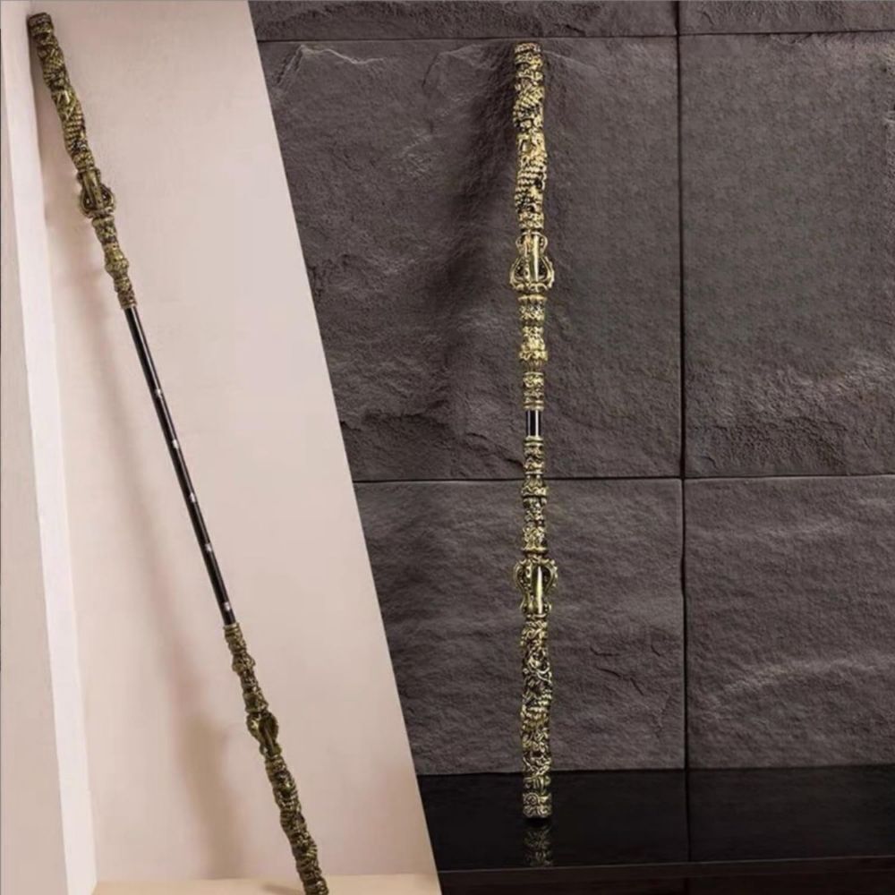 71 inch Long Black Myth Wukong Staff, Retractable, Length Lockable, PU Material(High Strength Soft Rubber) & Alloy, Ruyi Jingu Bang, 1:1 Restoration of Reality, Sun Wukong Staff, Collections for Fans - Image 1 - Lot 3590
