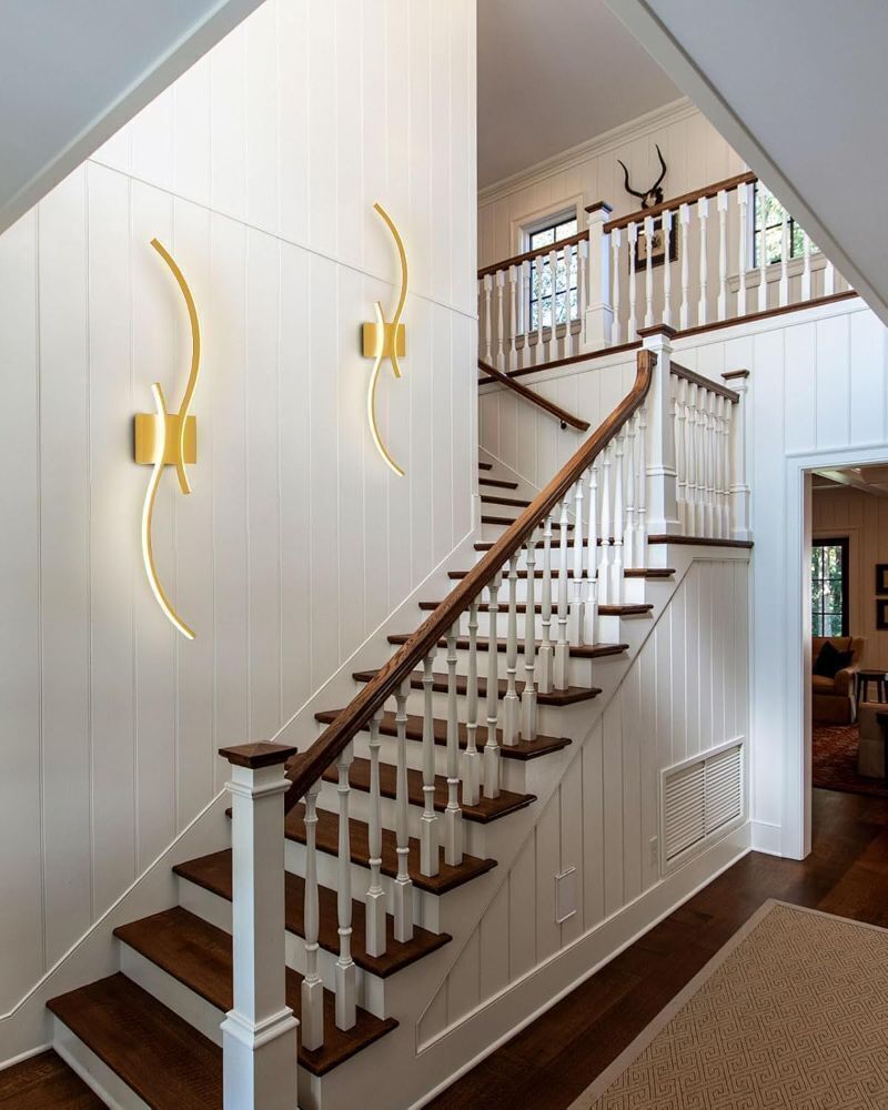 Modern LED Wall Sconce, 39" 2-Light Gold Wall Light Fixture - Image 1 - Lot 3594