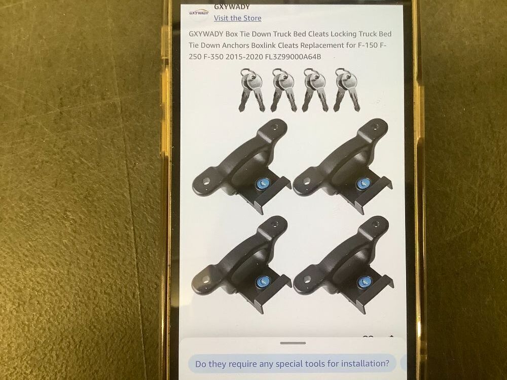 Ford F-150 2015-2024 Truck Bed Accessory BoxLink Tie Down Cleats With Keys - NEW - Image 1 - Lot 3595