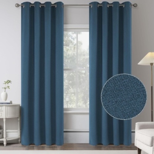 2 Panels Vintage Fashion Bedroom Curtains Blocking All Sun Light Blue Jean Denim Curtains Drapes for Living Room,W52 x L84 Inch - Lot 3607