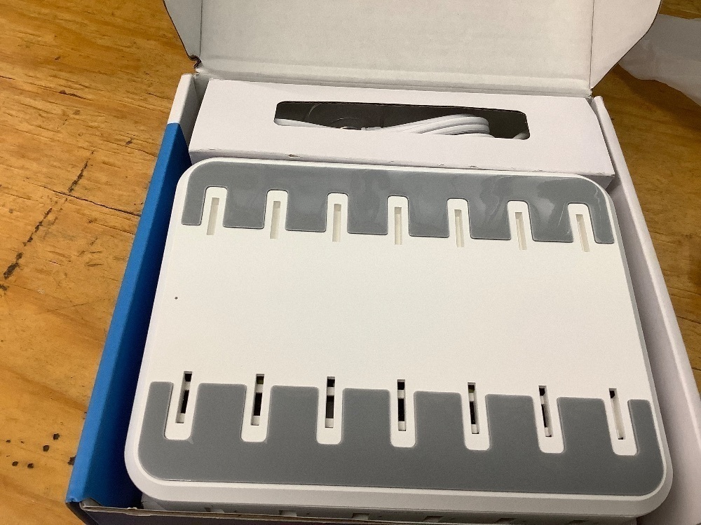 Charging Station for Multiple Devices,60W 6 Port Charger Station with 7 Mixed Charging Cables,USB Charging Dock,Compatible with Cellphone,Tablet, Kindle, iPhone iPad and More (White) - Image 2 - Lot 3618