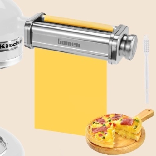 Pasta Roller for Kitchenaid Stand Mixer, Pasta Maker for Kitchenaid Mixer Attachments, Stainless Steel Pasta Attachment for Kitchenaid Stand Mixer, 8 Gears Adjustable by Gomen - Lot 3620