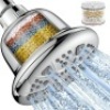 Filtered Shower Head - High Pressure Shower Head with Filter for Hard Water Softener - 7 Settings Bathroom Rain Showerhead to Remove Chlorine and Heavy Metals (Chrome) - Thumbnail 1