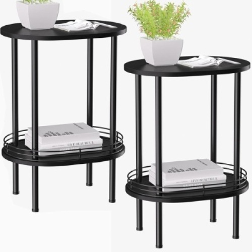 Small Round Side Table Set of 2 - Lot 3634