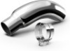 Exhaust Tip, 4 Inch Diesel Exhaust Tip Elbow Tip with a Clamp, 4" inlet 6" Outlet Chromed Exhaust Tip for Pickups, Trucks and Cars - Thumbnail 1