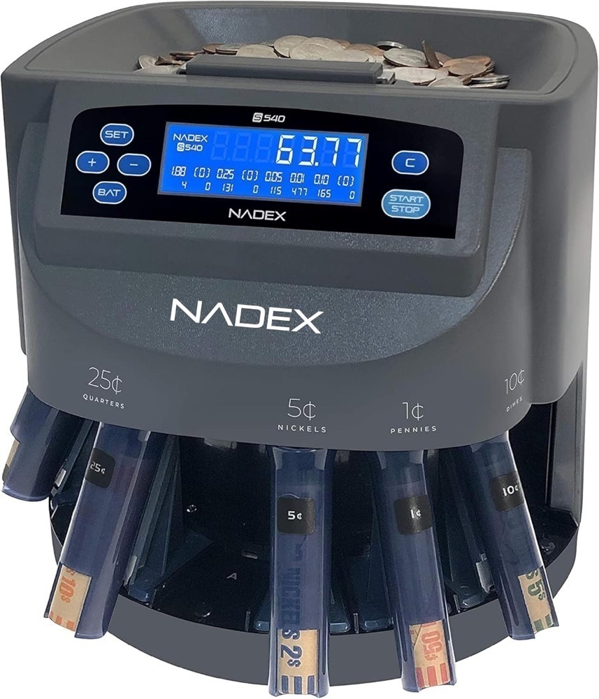 Nadex S540 Pro | Coin Counter, Sorter | Wrappers Sold Separately Visit the Nadex Store - Image 1 - Lot 3640
