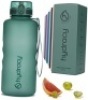 Water Bottle with Time Marker -Large BPA Moonlight Green 64 oz - Fast Flow - Thumbnail 1