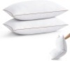 puredown® Goose Feather Down Pillows Queen Size Set of 2, Soft Fluffy Luxury Hotel Collection Pillow, 100% Cotton Cover, Medium Firm Bed Pillow for Back, Stomach or Side Sleeper. - Thumbnail 1