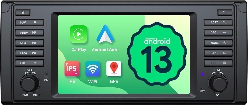 Eonon 7'' Car Radio for BMW 5 Series 1995-2002 (E39), Android 13 Wireless CarPlay Android Auto Car Stereo,Touchscreen Navigation with Bluetooth, AM/FM, SWC, WiFi, 2+32G - E39A13 - Image 1 - Lot 3647