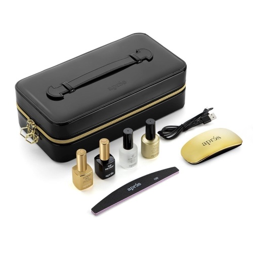 Apres Nail Gel-X Nail Extension Kit & Natural Round Short Box of Tips | Bundle Set | 500 Gel-X Tips | Premium Quality | 10 Sizes 0-9 | No Size 00 Included | 2022 Version - Lot 3648