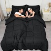 David's Home Comforter Sets Queen-7 Pieces Bed in a Bag Comforter Set-Ultra Soft and Comfy Down Alternative Comforter, Pillow Shams, Flat Sheet, Fitted Sheet and Pillowcase, Black - Thumbnail 1