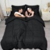 David's Home Comforter Sets Queen-7 Pieces Bed in a Bag Comforter Set-Ultra Soft and Comfy Down Alternative Comforter, Pillow Shams, Flat Sheet, Fitted Sheet and Pillowcase, Black - Thumbnail 1