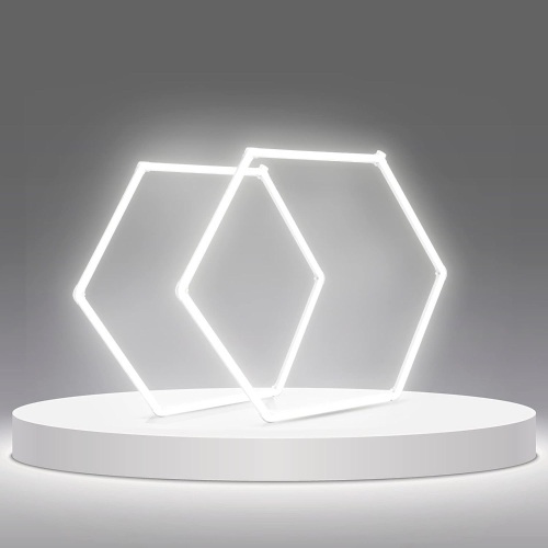 12-Pack LED Hexagon Garage Light: 12700LM Car Detailing Shop Light, DIY Splicing Ceiling & Wall Decor Lights, for Workshop Basement Gym Warehouse Bar Gaming Room (12-Packs) - Lot 3658