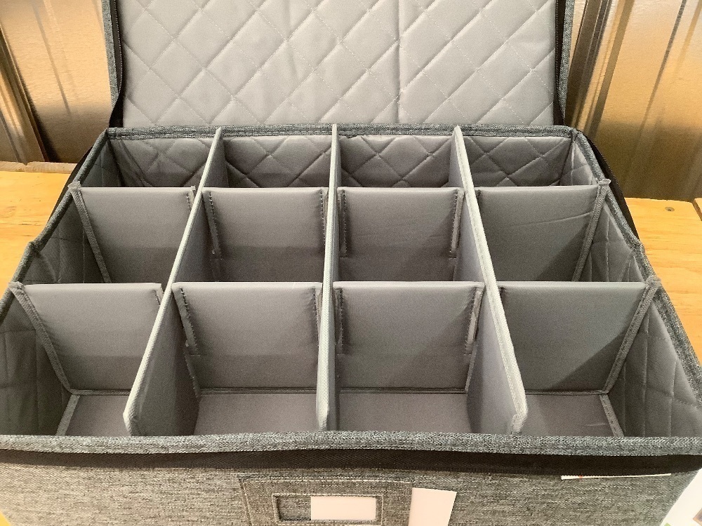 China Storage Containers Hard Shell Box for Moving Dishes, Plate, Wine and Glasses, Dinnerware, Mugs, Saucers Quilted Organizer Dividers for Packing Fine China Storage Containers 5Piece Grey - Image 2 - Lot 3667