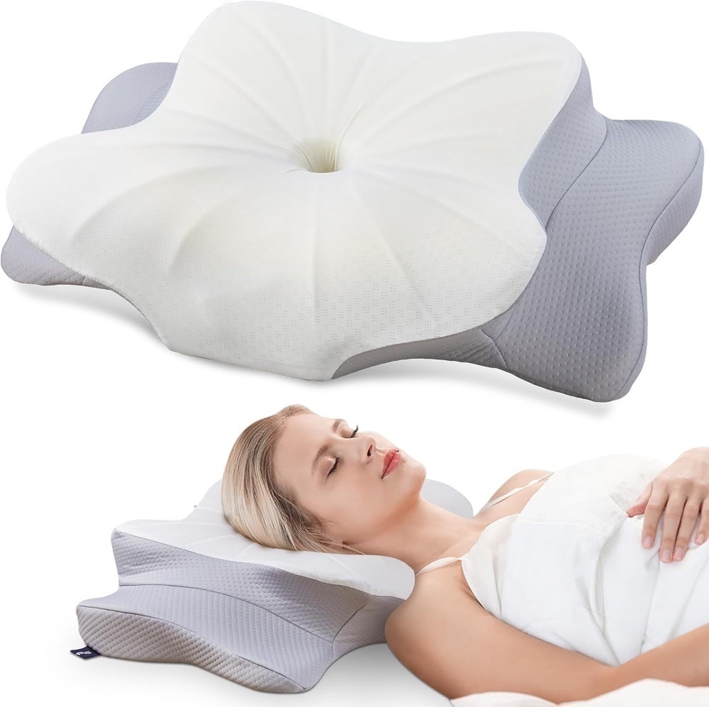 DONAMA Cervical Pillow for Neck and Shoulder,Contour Memory Foam Pillow,Ergonomic Neck Support Pillow for Side Back Stomach Sleepers with Pillowcase - Image 1 - Lot 3672