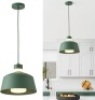 Macaron Kitchen Island Pendant Light,11 Inch Hanging Light Fixtures Adjustable Height, Modern Pendant Light for Dining Room Bedroom Bar Office (Green) - Thumbnail 1