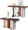 Floating Bookshelves for Wall, Rustic Wood Hanging Wall - Thumbnail 1