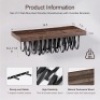 Floating Bookshelves for Wall, Rustic Wood Hanging Wall - Thumbnail 2