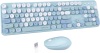 UBOTIE Colorful Computer Wireless Keyboard Mouse Combos, Typewriter Flexible Keys Office Full-Sized Keyboard - Thumbnail 1