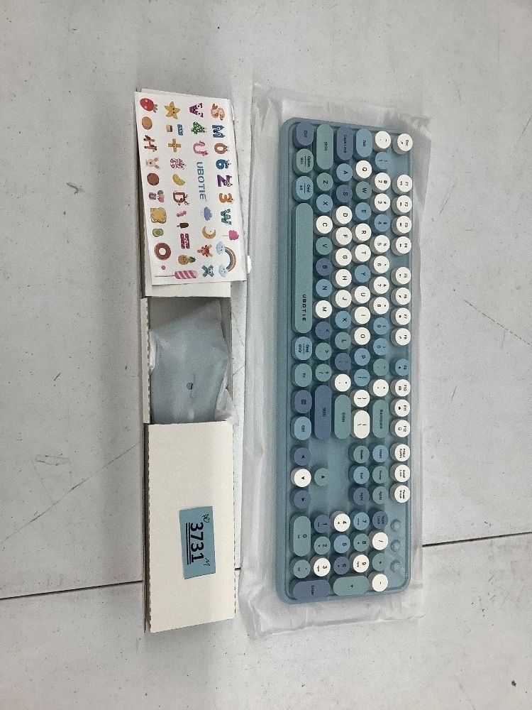 UBOTIE Colorful Computer Wireless Keyboard Mouse Combos, Typewriter Flexible Keys Office Full-Sized Keyboard - Image 3 - Lot 3731
