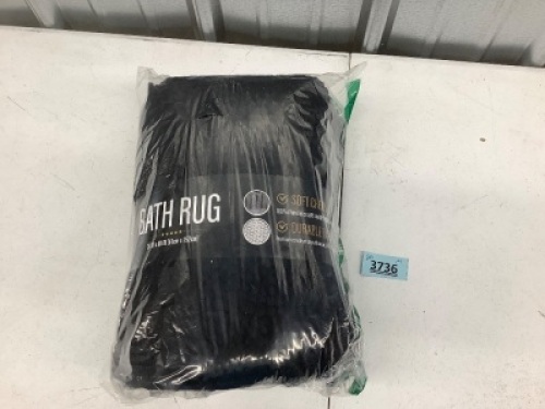 Bath Rug - black- 24x60 - Lot 3736