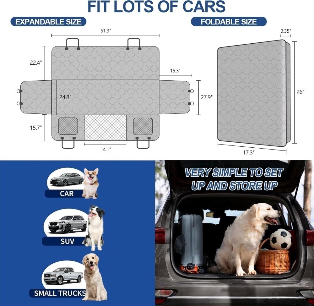 Back Seat Extender for Dogs, Dog Car Seat Cover, with Hard Bottom - tan and black- - Image 1 - Lot 3756