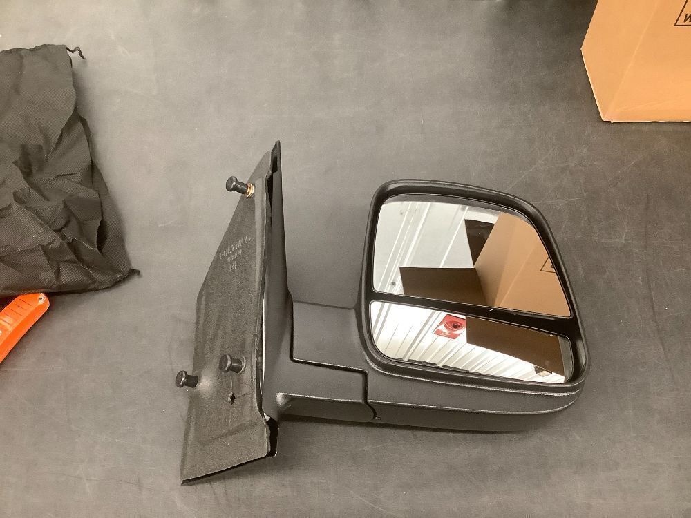 JC Whitney Passenger Side Mirror for Chevy Chevrolet Express 2500 Express 3500 GMC Savana 2500 Savana 3500 2008-2021 With Spotter Glass Textured JCV85R - Image 3 - Lot 3831