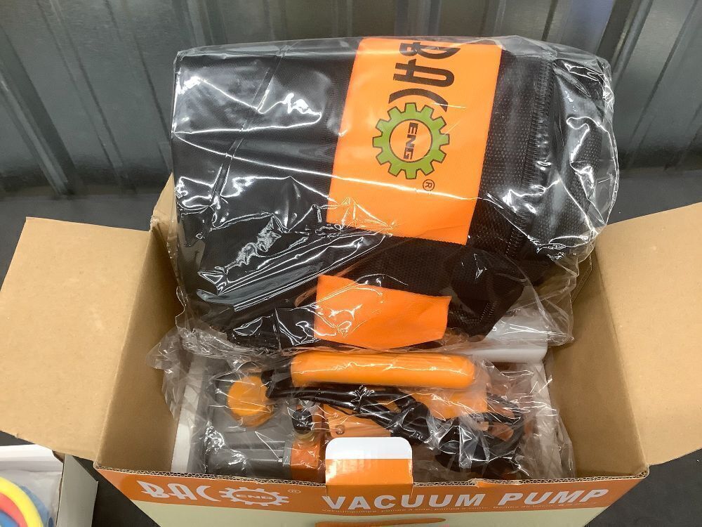 BACOENG 3.6CFM 1/4HP AC Vacuum Pump and Manifold Gauge Set for R134a R22 R410a HVAC Air Conditioning Refrigeration, Includes Can Tap, Quick Coupler Adapters and Carry Bag - Image 2 - Lot 3833