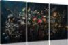 3Pcs Dark Dried Wildflowers Canvas Wall Art - Thumbnail 1