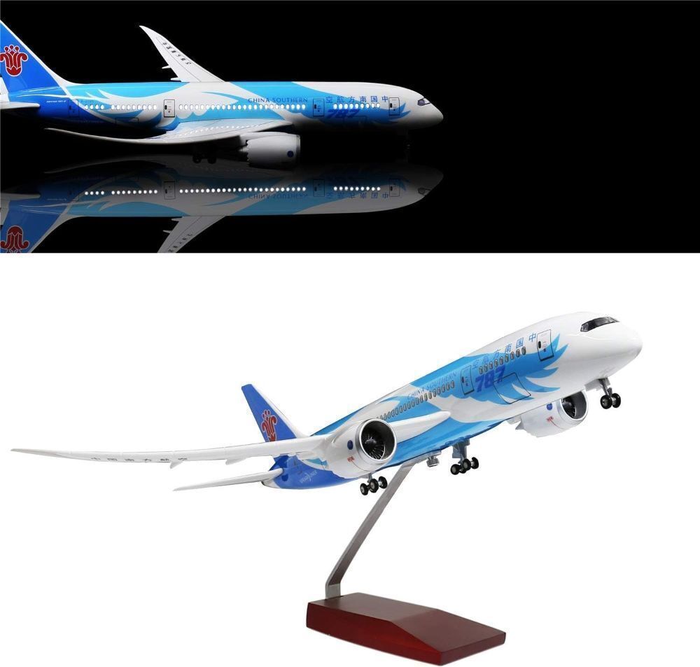 24-Hours 18” 1:130 Airplane Model South China Boeing 787 Model Plane with LED Light(Touch or Sound Control) for Decoration or Gift - Image 1 - Lot 3858