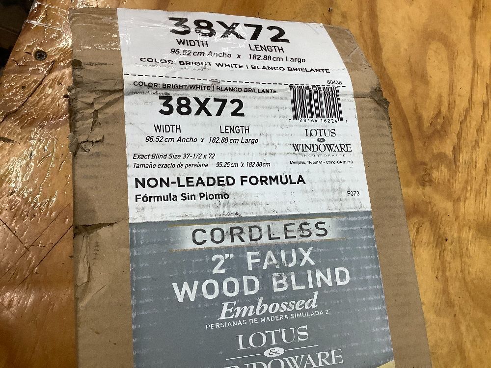 Lotus & Windoware Cordless, 2 Inch Faux Wood Blind - Image 3 - Lot 3861