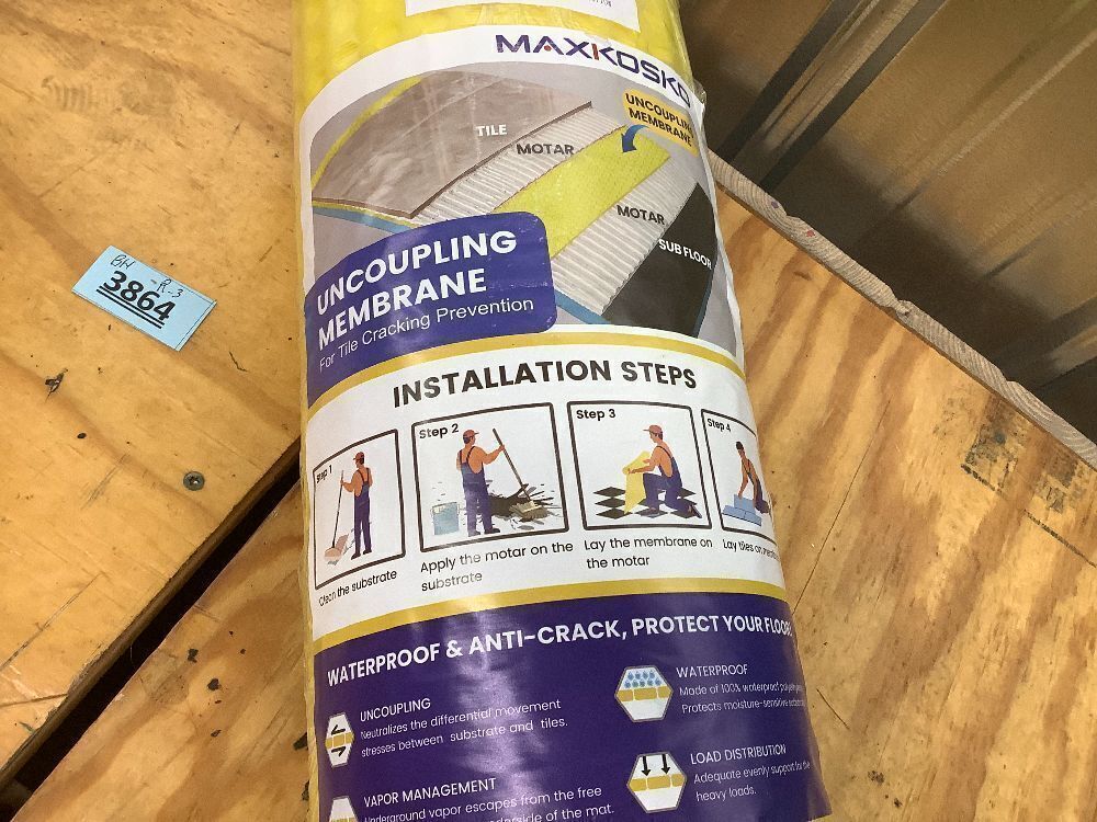 MAXKOSKO Uncoupling Membrane Roll 54 Sq.Ft. - Image 3 - Lot 3864