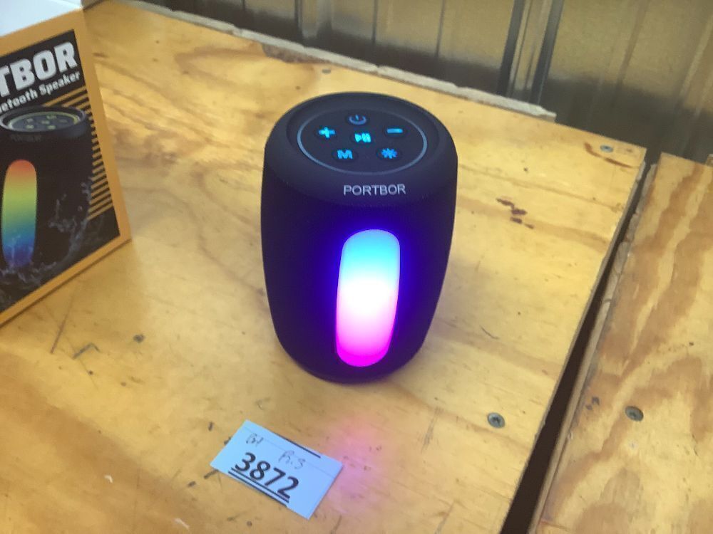 Portable Bluetooth Speaker, Powerful Stereo Sound Small Wireless Speaker with Lights, IPX5 Waterproof, BT5.3 with AUX Input, TWS Pairing, for Outdoor Home Party Camping, Electronics Gifts for Him Her - Image 2 - Lot 3872