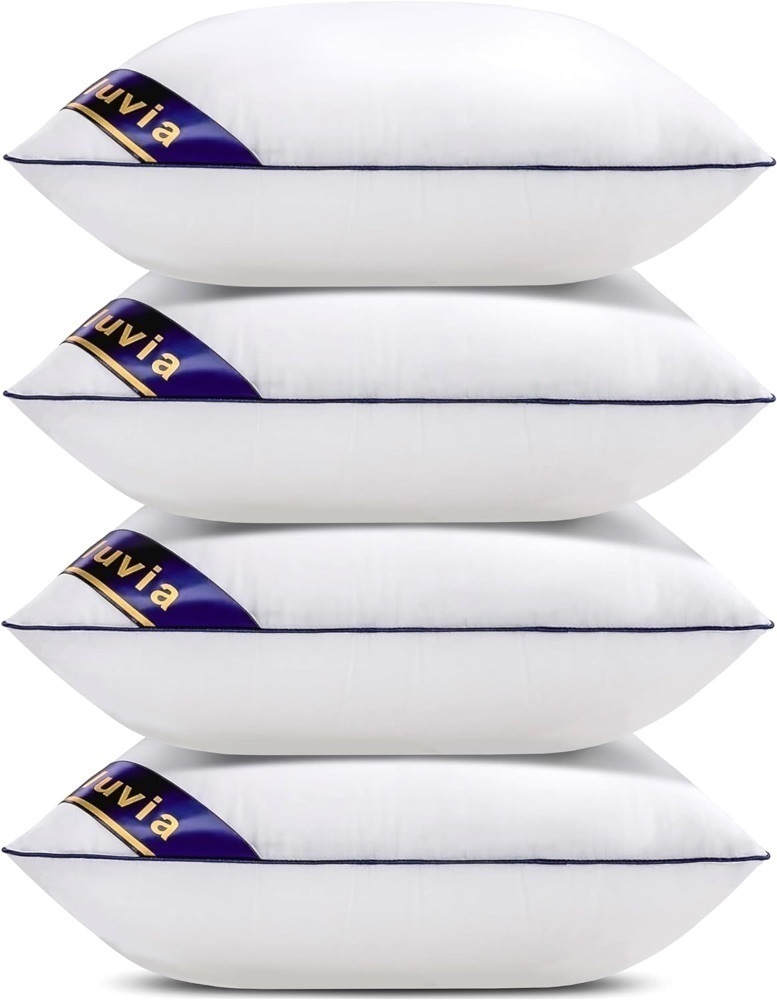 Siluvia Decorative 20x20 Pillow Inserts Set of 4 - Square Throw 20 Pillows with 100% Cotton Cover for Sofa, Couch, and Bed - White - Image 1 - Lot 3902
