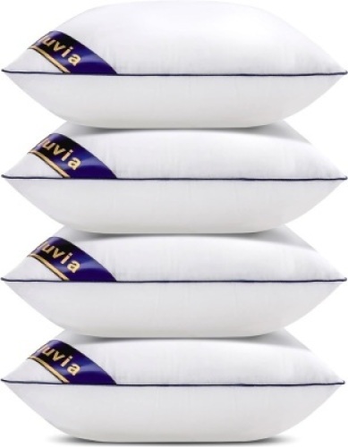 Siluvia Decorative 20x20 Pillow Inserts Set of 4 - Square Throw 20 Pillows with 100% Cotton Cover for Sofa, Couch, and Bed - White - Lot 3902