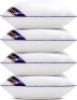 Siluvia Decorative 20x20 Pillow Inserts Set of 4 - Square Throw 20 Pillows with 100% Cotton Cover for Sofa, Couch, and Bed - White - Thumbnail 1