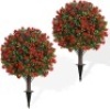 Artificial Set of 2 Rose...m Front Porch Garden Decor - Thumbnail 1