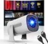 [Built-in Apps & Smart OS] Smart Projector with WiFi and Bluetooth, 1080P FHD 4K Support, Projector with Auto Keystone, Stereo Speaker, Compatible with HDMI/TV Stick/USB, Portable Projector, White - Thumbnail 1