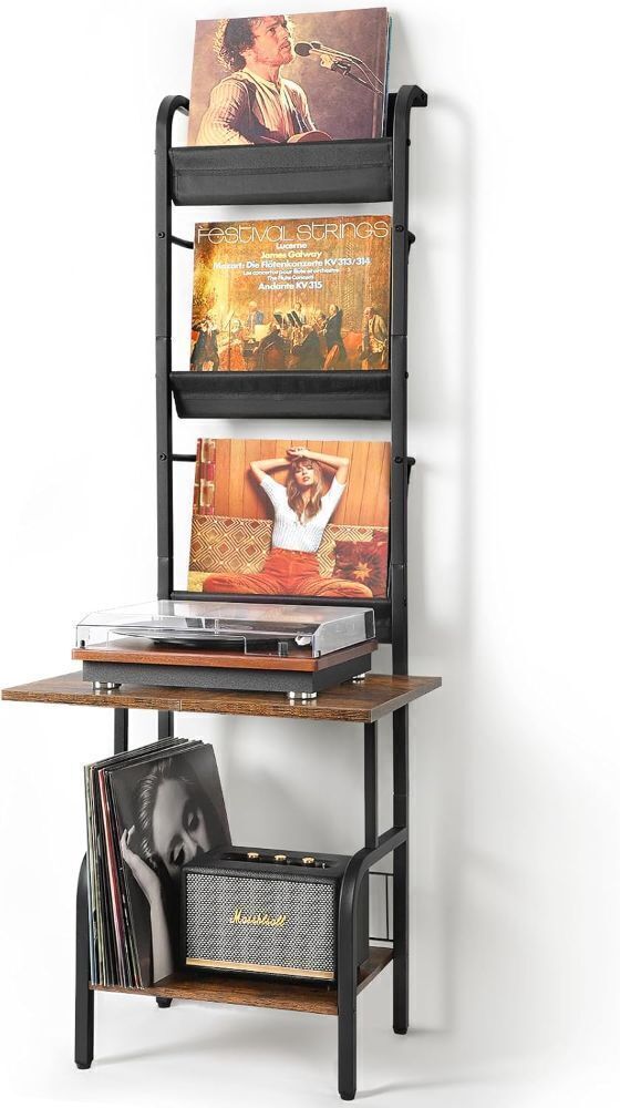 Record Player Stand with Vinyl Storage - Image 1 - Lot 3946
