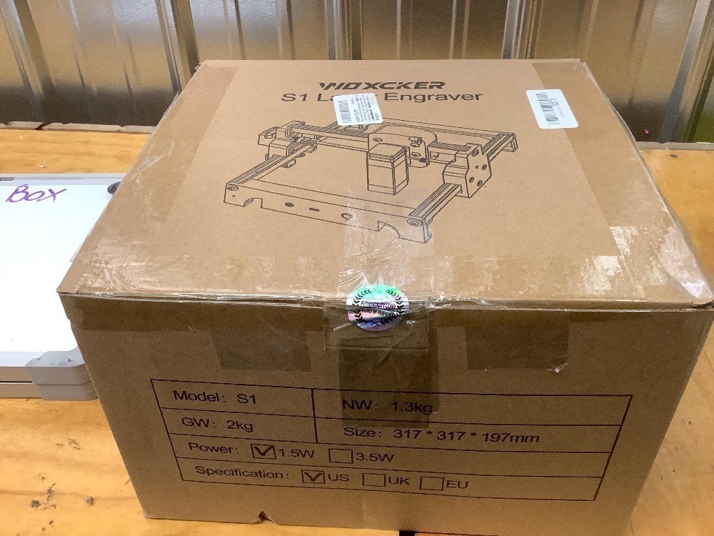 Mini Laser Engraving Machine, Woxcker S1 1.6W Portable Laser Engraver No Need Installation 130mm x 130mm Bed Size 0.05 Laser Spot for DIY, Pager, Wood, Acrylic, Leather, Leaf, Beginner-Friendly - Image 4 - Lot 3960