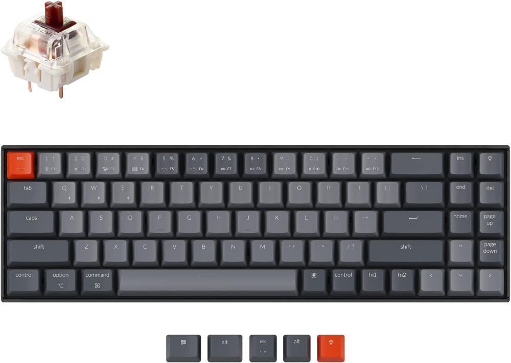 Keychron K14 70% Layout 72 Keys Bluetooth Wireless/USB Wired Mechanical Gaming Keyboard for Mac with Gateron G Pro Brown Switch/Multitasking/RGB Backlight Computer Keyboard for Windows Laptop - Image 4 - Lot 3983