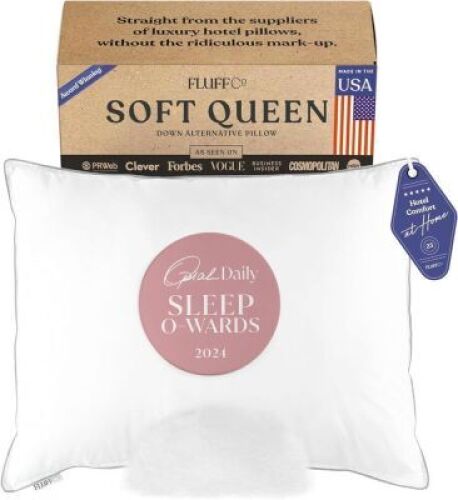 FluffCo Zen Fluff Pillows - Down Alternative Queen Size Pillow - Lot 3988
