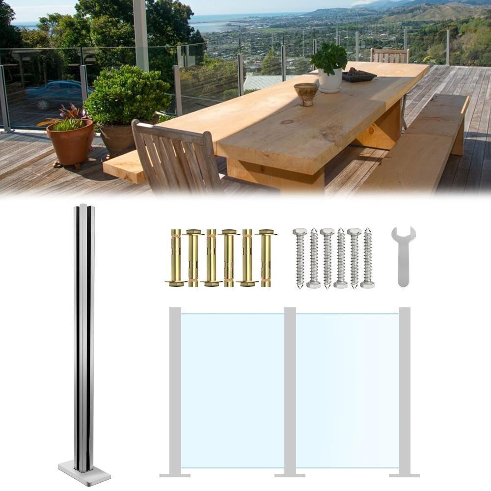Qrooviiy 35.6 Inch Glass Railing Corner Post - Image 1 - Lot 4004