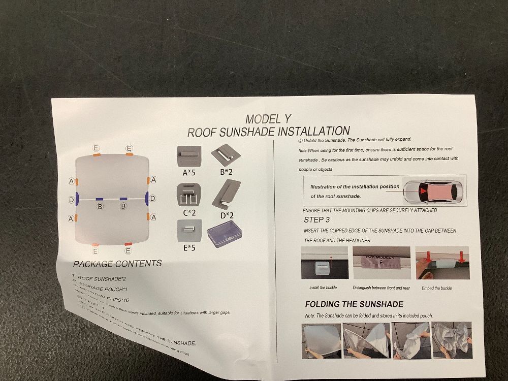 2025 Upgrade Tesla Model Y Sunshade Roof - Image 3 - Lot 4014